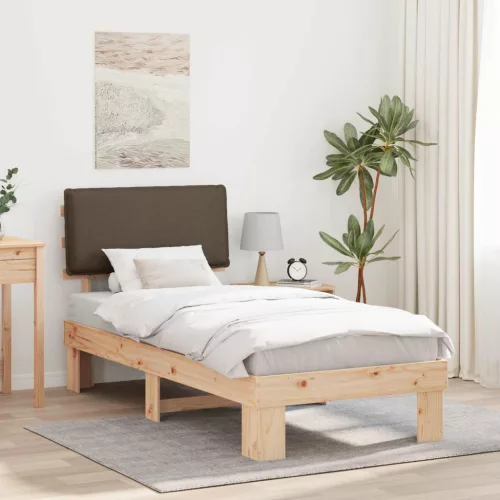 vidaXL Ágykeret Kárpitozott Fejtámlával Tópszínű 80 x 200 cm