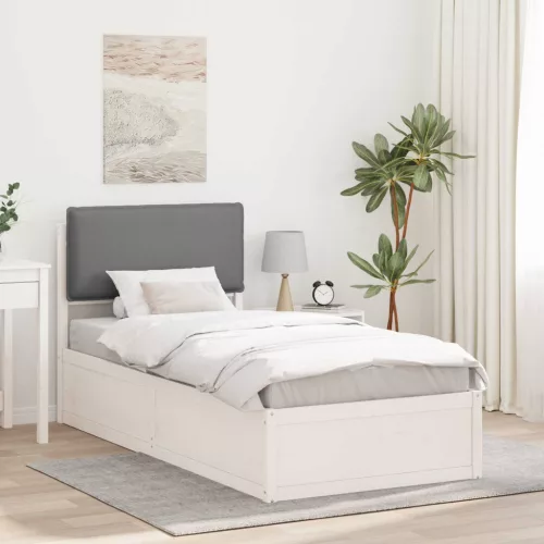 vidaXL Ágykeret Kárpitozott Fejtámlával Világosszürke 80 x 200 cm