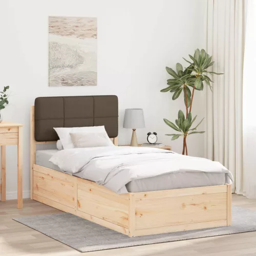 vidaXL Ágykeret Kárpitozott Fejtámlával Tópszínű 75 x 190 cm