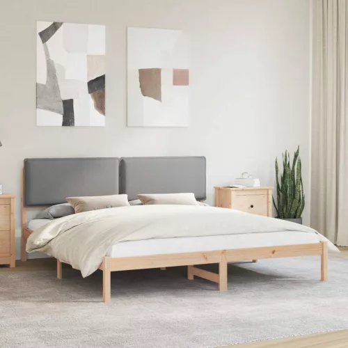 vidaXL Ágykeret Kárpitozott Fejtámlával Világosszürke 180 x 200 cm