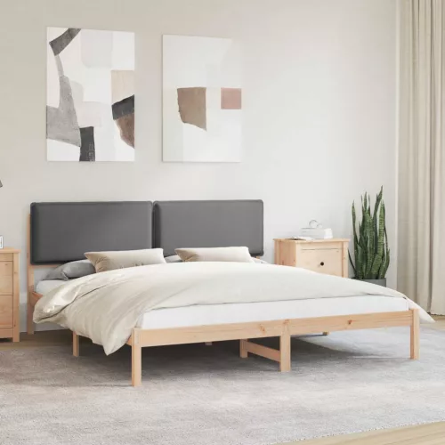 vidaXL Ágykeret Kárpitozott Fejtámlával Sötétszürke 180 x 200 cm