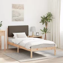   vidaXL Ágykeret Kárpitozott Fejtámlával Tópszínű 100 x 200 cm
