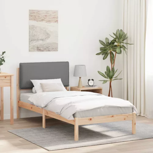 vidaXL Ágykeret Kárpitozott Fejtámlával Világosszürke 80 x 200 cm