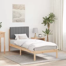   vidaXL Ágykeret Kárpitozott Fejtámlával Világosszürke 80 x 200 cm