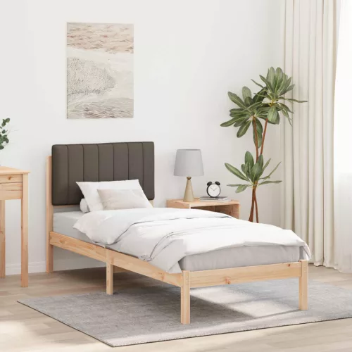 vidaXL Ágykeret Kárpitozott Fejtámlával Tópszínű 80 x 200 cm