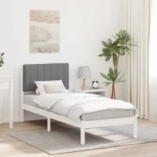   vidaXL Ágykeret Kárpitozott Fejtámlával Világosszürke 75 x 190 cm