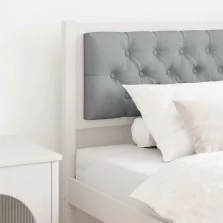   vidaXL Fejtámla Egyéb Fehér és világosszürke 90 cm Tömör fenyőfa