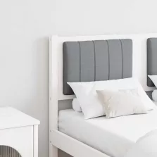   vidaXL Kárpitozott fejtámla fejtámlával Fehér 120 cm Tömör fenyőfa