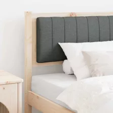   vidaXL Kárpitozott fejtámla fejtámlával Barna 100 cm Tömör fenyőfa