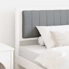   vidaXL Kárpitozott fejtámla fejtámlával Fehér 100 cm Tömör fenyőfa