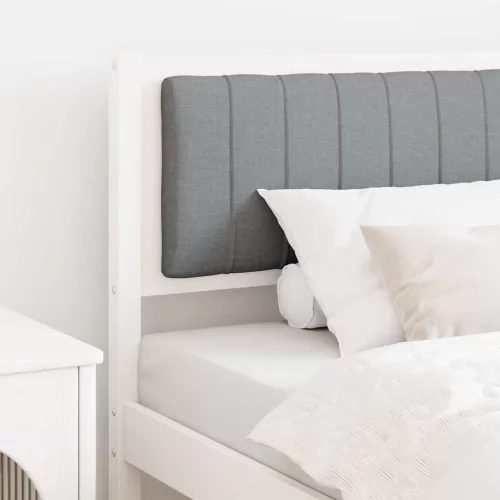 vidaXL Kárpitozott fejtámla fejtámlával Fehér 100 cm Tömör fenyőfa