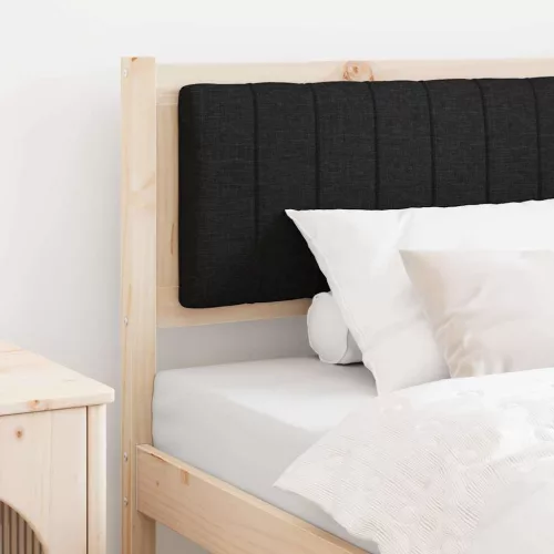vidaXL Kárpitozott fejtámla fejtámlával Barna 90 cm Tömör fenyőfa