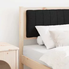   vidaXL Kárpitozott fejtámla fejtámlával Barna 80 cm Tömör fenyőfa
