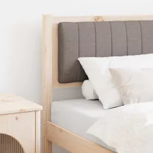   vidaXL Kárpitozott fejtámla fejtámlával Barna 80 cm Tömör fenyőfa