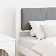   vidaXL Kárpitozott fejtámla fejtámlával Fehér 80 cm Tömör fenyőfa