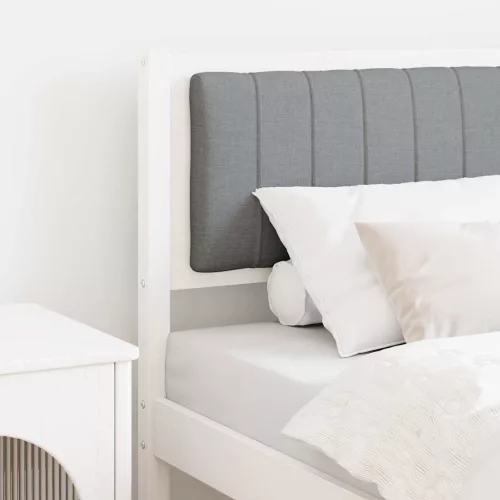 vidaXL Kárpitozott fejtámla fejtámlával Fehér 80 cm Tömör fenyőfa