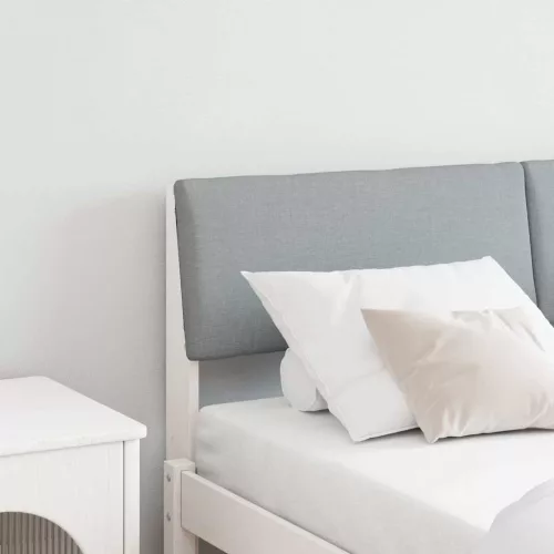 vidaXL Kárpitozott fejtámla Világosszürke 150 cm Tömör fenyőfa