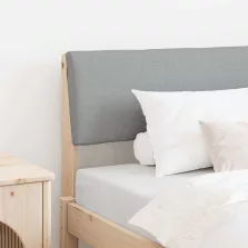   vidaXL Kárpitozott fejtámla Világosszürke 100 cm Tömör fenyőfa