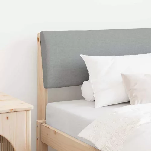 vidaXL Kárpitozott fejtámla Világosszürke 100 cm Tömör fenyőfa