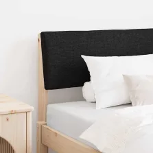 vidaXL Kárpitozott fejtámla Fekete 90 cm Tömör fenyőfa