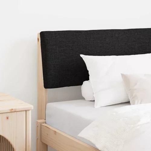 vidaXL Kárpitozott fejtámla Fekete 90 cm Tömör fenyőfa