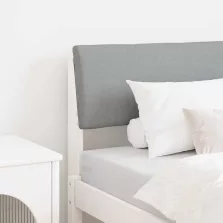   vidaXL Kárpitozott fejtámla Világosszürke 80 cm Tömör fenyőfa