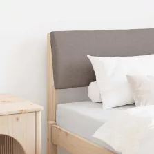   vidaXL Kárpitozott fejtámla Tópszínű 75 cm Tömör fenyőfa