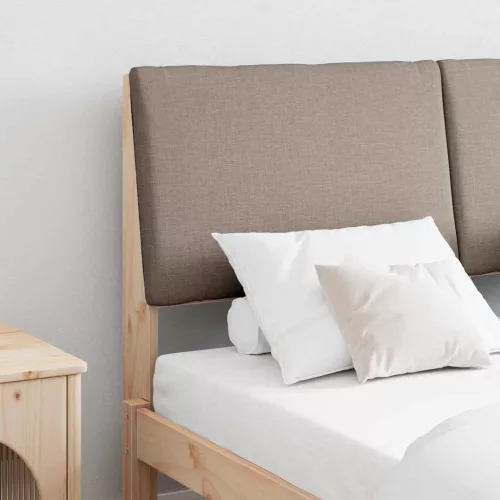 vidaXL Kárpitozott fejtámla Tópszínű 140 cm Tömör fenyőfa