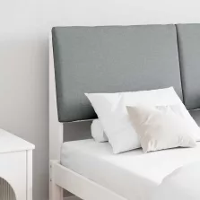   vidaXL Kárpitozott fejtámla Világosszürke 140 cm Tömör fenyőfa