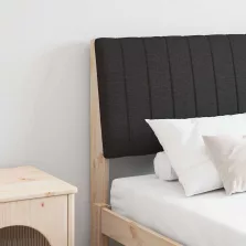 vidaXL Kárpitozott fejtámla Fekete 160 cm Tömör fenyőfa