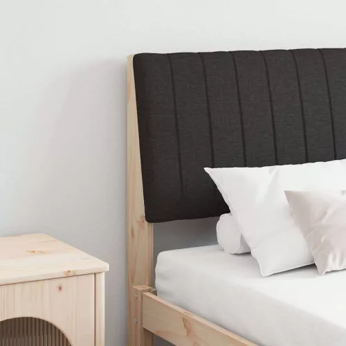 vidaXL Kárpitozott fejtámla Fekete 160 cm Tömör fenyőfa