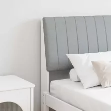   vidaXL Kárpitozott fejtámla Világosszürke 150 cm Tömör fenyőfa