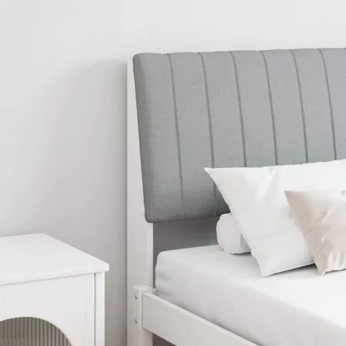 vidaXL Kárpitozott fejtámla Világosszürke 150 cm Tömör fenyőfa