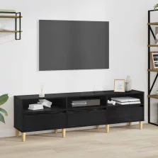   vidaXL TV szekrény fiókkal Fekete tölgy 150 x 30 x 45 cm Faanyag