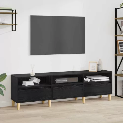 vidaXL TV szekrény fiókkal Fekete tölgy 150 x 30 x 45 cm Faanyag