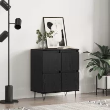 vidaXL Széf Fekete tölgy 60 x 35 x 70 cm