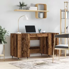   vidaXL Asztal polcokkal tárolóval Régi fa 140 x 50 x 75 cm Faanyag