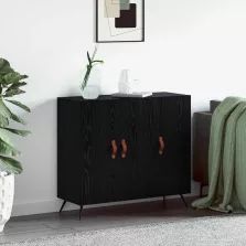 vidaXL Széf Fekete tölgy 89,5 x 34 x 80 cm Faanyag