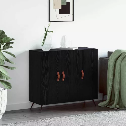 vidaXL Széf Fekete tölgy 89,5 x 34 x 80 cm Faanyag