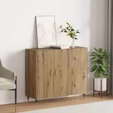 vidaXL Széf Artisan tölgy 90 x 34 x 80 cm Faanyag