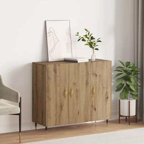 vidaXL Széf Artisan tölgy 90 x 34 x 80 cm Faanyag
