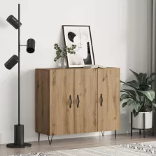 vidaXL Széf Artisan tölgy 90 x 32,5 x 80 cm Faanyag