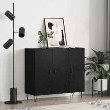 vidaXL Széf Fekete tölgy 90 x 32,5 x 80 cm Faanyag