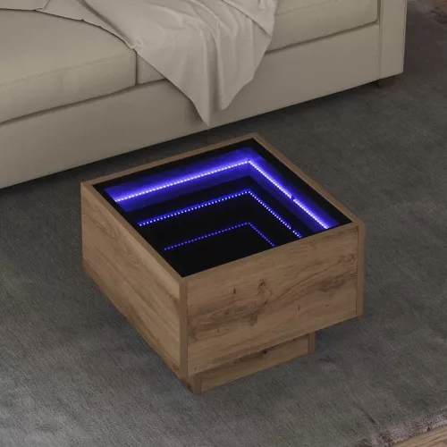 vidaXL Dohányzóasztal kézműves tölgy 40 x 40 x 30 cm Faanyag