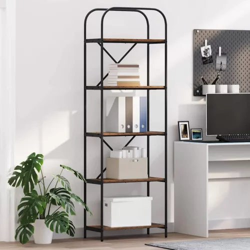 vidaXL Könyvespolc Öreg fa 60 x 30 x 183 cm Faanyag