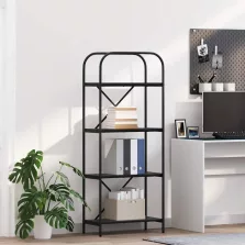 vidaXL Könyvespolc Fekete tölgy 60 x 30 x 146 cm Faanyag