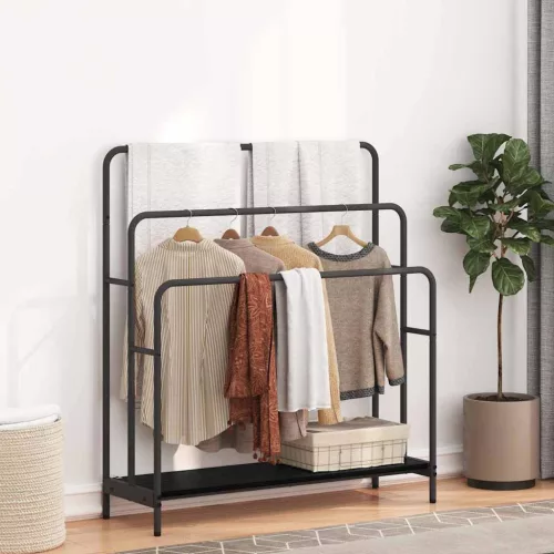 vidaXL Ruhaszárító polcokkal Fekete tölgy 90 x 30 x 100,5 cm Faanyag