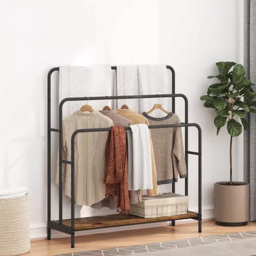 vidaXL Ruhaszárító polcokkal Öreg fa 90 x 30 x 100,5 cm Faanyag