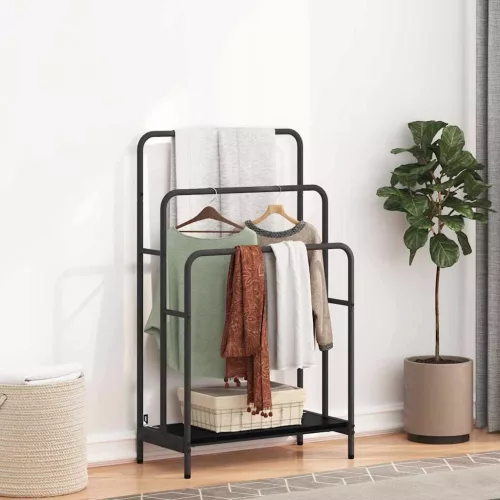 vidaXL Ruhaszárító polcokkal Fekete tölgy 60 x 30 x 100,5 cm Faanyag