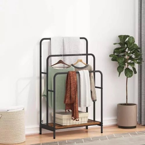vidaXL Ruhaszárító polcokkal Öreg fa 60 x 30 x 100,5 cm Faanyag